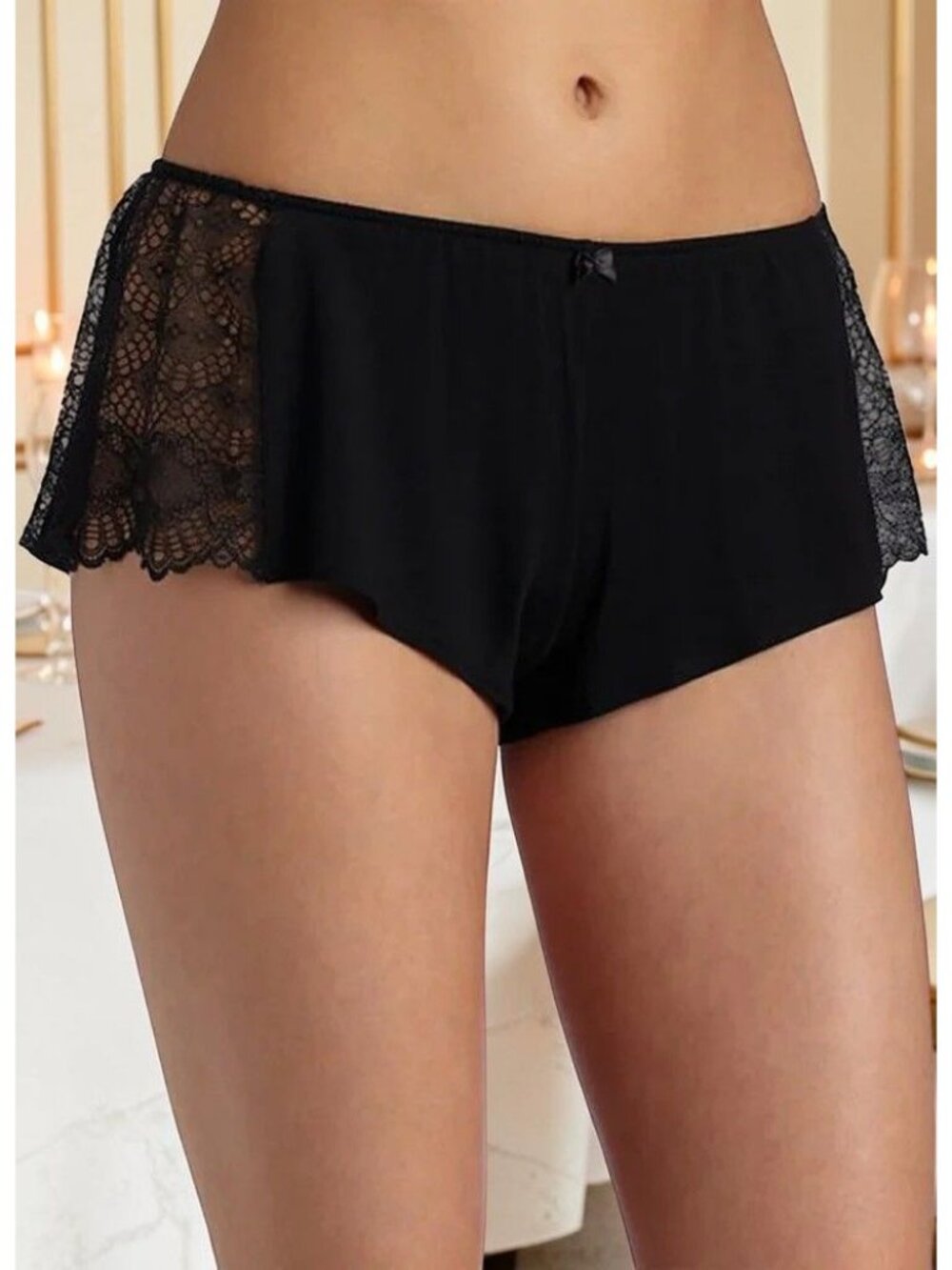 Only Hearts Hipster Venice Panty shorts with Lace Black Size M New No tags